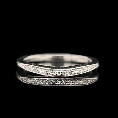 .08ct. T.W. Diamond Estate Wedding - Anniversary Band Art Carved White Gold - J42489