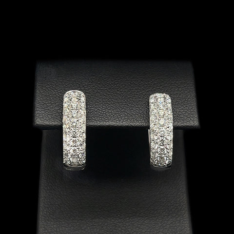 1.25ct. T.W. Diamond Hoop Estate Earrings 18K White Gold - J42494