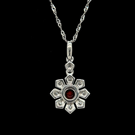 .20ct. Ruby and .13ct. T.W. Diamond Estate Necklace White Gold - J42499