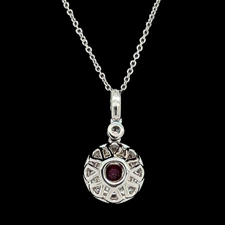 .46ct. Ruby & Diamond Estate Necklace White Gold - J42501