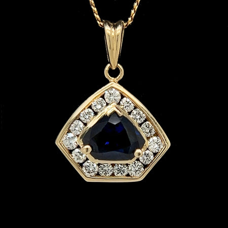 .75ct. Sapphire & Diamond Estate Necklace Yellow Gold - J42505