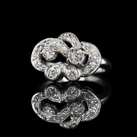 Art Deco .85ct. T.W. Diamond Antique Wedding - Fashion Ring White Gold - J42516