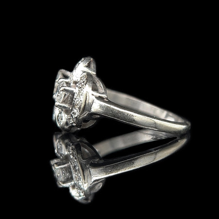 Art Deco .85ct. T.W. Diamond Antique Wedding - Fashion Ring White Gold - J42516