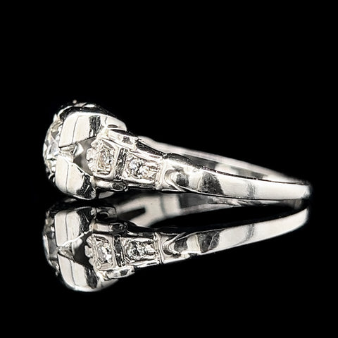 Art Deco .25ct. Diamond Antique Engagement - Fashion Ring White Gold - J42517