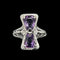 Art Deco 1.00ct. T.W. Amethyst Antique Wedding - Fashion Ring White Gold - J42520