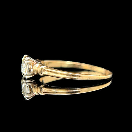 .40ct. Diamond Vintage Engagement - Fashion Ring Yellow & White Gold - J42562