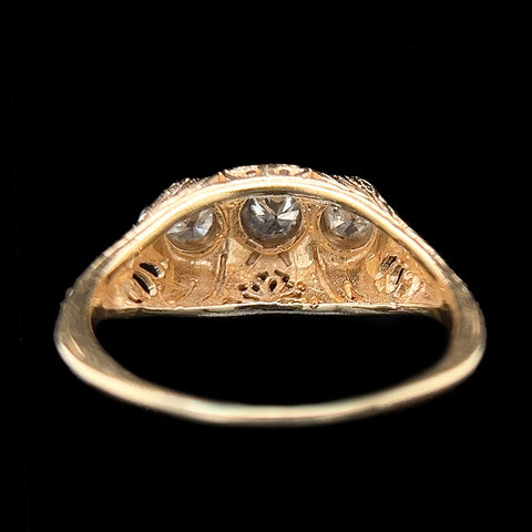 Art Deco .50ct. T.W. Diamond Antique Engagement - Fashion Ring Yellow Gold - J42563