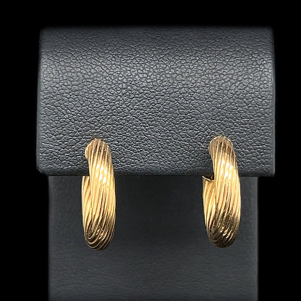 Estate Hoop Earrings Yellow Gold - J42564