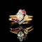 .55ct. Diamond Vintage Wedding Ring Set with Ruby & Diamond Band Wrap Yellow & White Gold - J42566