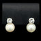 Akoya Pearl & 1.00ct. T.W. Diamond Estate Stud Earrings White Gold - J42571