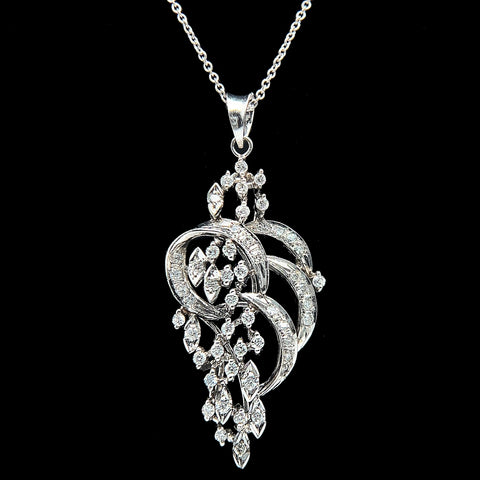 Estate Necklace 1.00ct. T.W. Diamond & White Gold - J42572