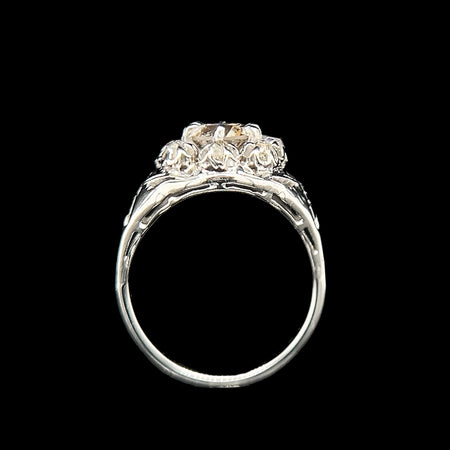 Edwardian .70ct. Diamond Antique Engagement - Fashion Ring White Gold - J42580