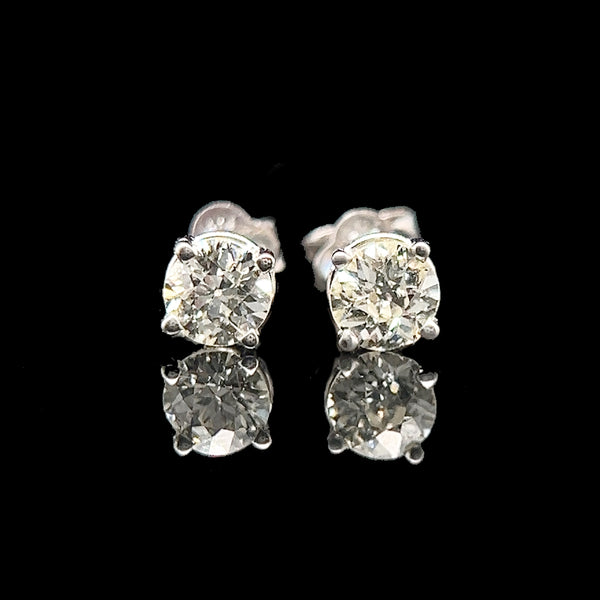 .71ct. T.W. Diamond Estate Ear Studs White Gold - J42581