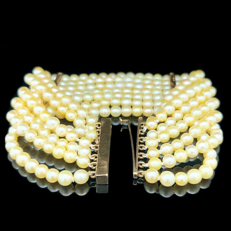 4.8mm Pearl Vintage Bracelet 18K Yellow Gold - J42592