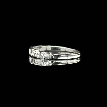 .05ct. T.W. Diamond Vintage Wedding - Anniversary Band White Gold - J42597