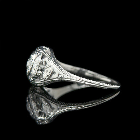 Edwardian .17ct. Diamond Antique Engagement - Fashion Ring 18K White Gold - J42605