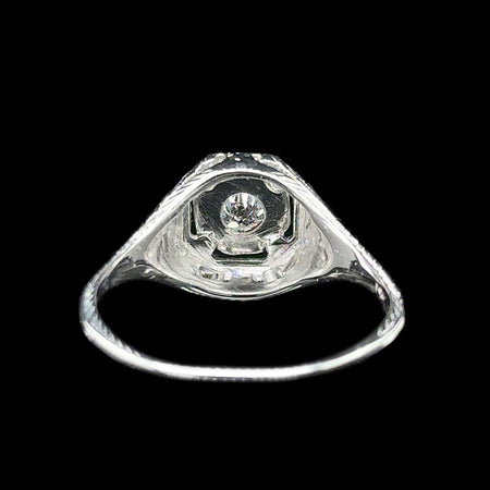 Edwardian .17ct. Diamond Antique Engagement - Fashion Ring 18K White Gold - J42605