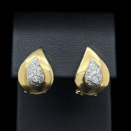 .33ct. T.W. Diamond Vintage Earrings 18K Yellow Gold - J42610