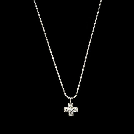 .20ct. T.W. Diamond Estate Cross Necklace White Gold - J42622