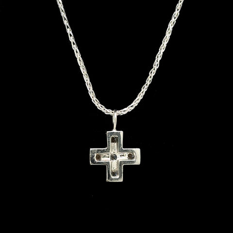 .20ct. T.W. Diamond Estate Cross Necklace White Gold - J42622