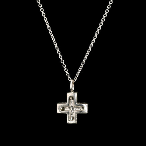 .20ct. T.W. Diamond Estate Cross Necklace White Gold - J42622