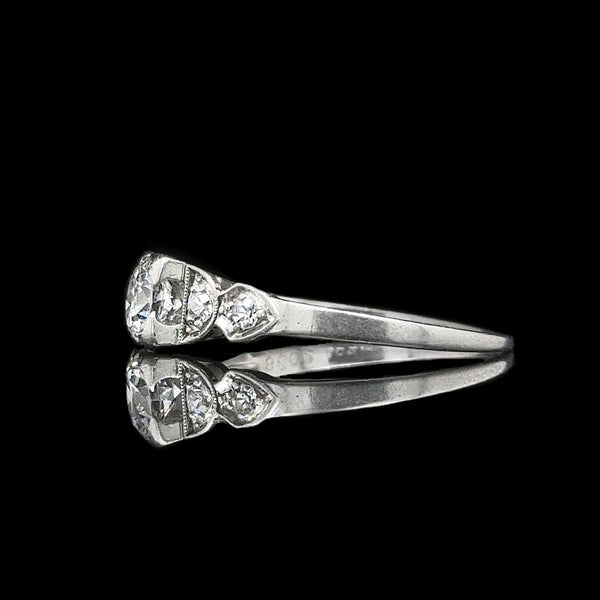 Art Deco .50ct. Diamond Antique Engagement - Fashion Ring Platinum - J42627