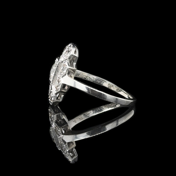 Art Deco .45ct. Diamond Antique Engagement - Fashion Ring Platinum & 18K White Gold - J42633