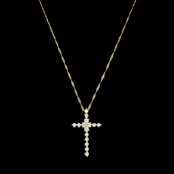 .33ct. T.W. Diamond Estate Cross Necklace Yellow Gold - J42646