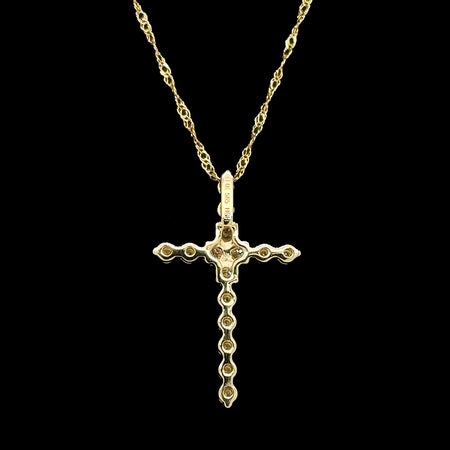 .33ct. T.W. Diamond Estate Cross Necklace Yellow Gold - J42646