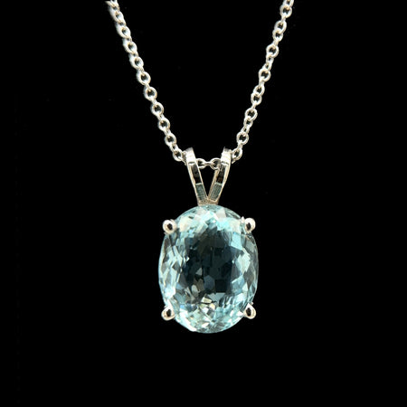 3.42ct. Aquamarine Estate Necklace White Gold - J42647G