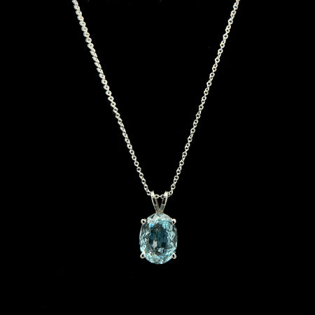 3.42ct. Aquamarine Estate Necklace White Gold - J42647G