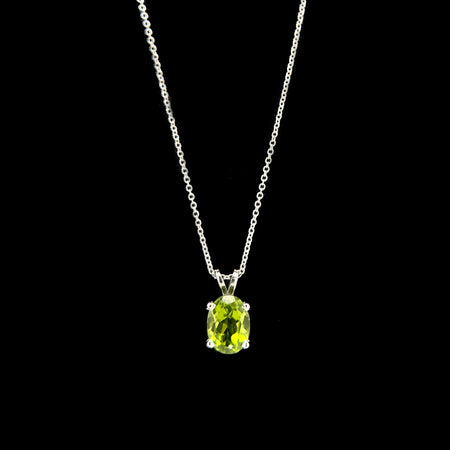 2.36ct. Peridot Estate Necklace White Gold - J42648