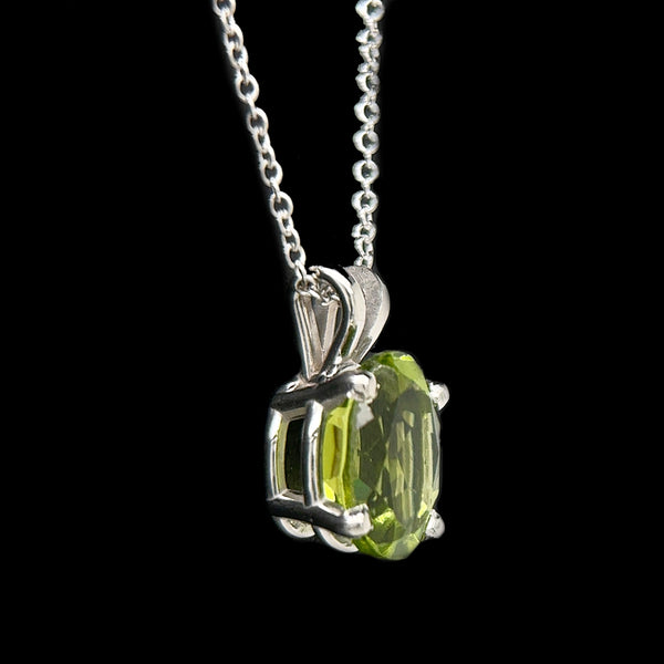 2.36ct. Peridot Estate Necklace White Gold - J42648