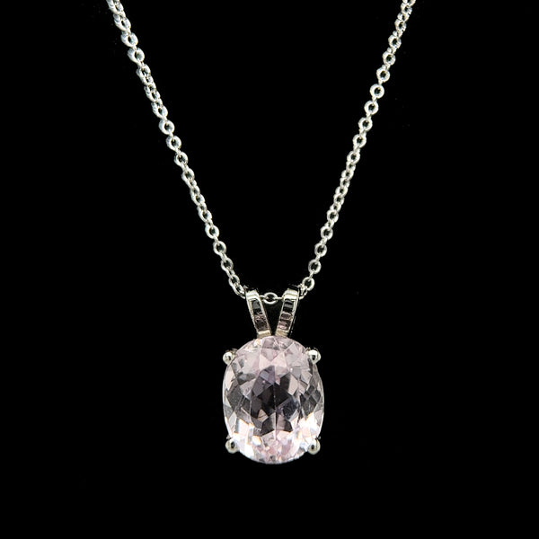 3.78ct. Pink Tourmaline Estate Necklace White Gold - J42649G