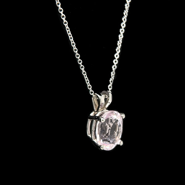 3.78ct. Pink Tourmaline Estate Necklace White Gold - J42649G