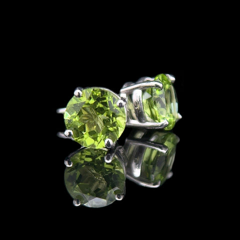 2.85ct. T.W. Peridot Estate Stud Earrings White Gold - J42651