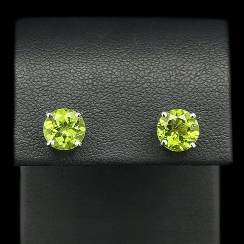 2.85ct. T.W. Peridot Estate Stud Earrings White Gold - J42651