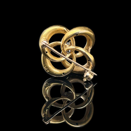 .35ct. Diamond Vintage Brooch Yellow Gold - J42652