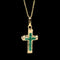 .50ct. T.W. Emerald Vintage Cross 18K Yellow Gold - J42655