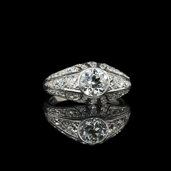 Art Deco .75ct. Diamond & Platinum Antique Engagement - Fashion Ring Bailey, Banks & Biddle - J42657