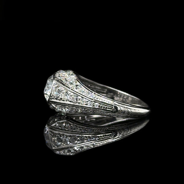 Art Deco .75ct. Diamond & Platinum Antique Engagement - Fashion Ring Bailey, Banks & Biddle - J42657