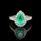 2.50ct. Emerald and Diamond Estate Engagement - Fashion Ring 18K White Gold - J42680