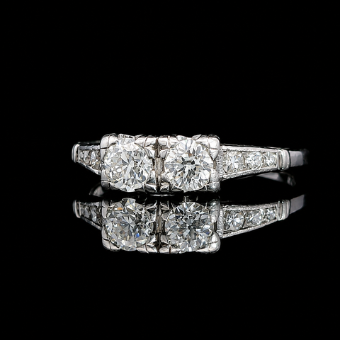 Art Deco .50ct. T.W. Diamond Antique Engagement - Fashion Ring Platinum - J42684