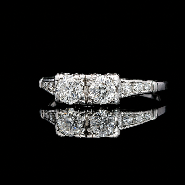 Art Deco .50ct. T.W. Diamond Antique Engagement - Fashion Ring Platinum - J42684