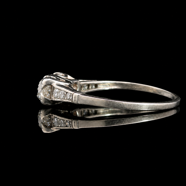 Art Deco .50ct. T.W. Diamond Antique Engagement - Fashion Ring Platinum - J42684