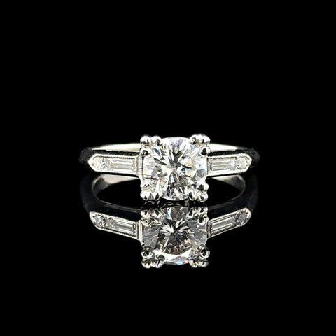 Art Deco 1.13ct. Diamond Antique Engagement - Fashion Ring Platinum - J42688