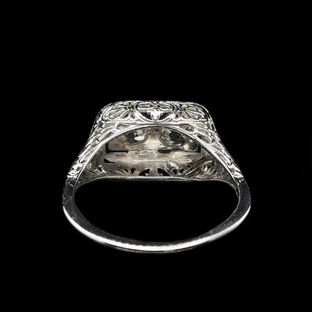 Art Deco .50ct. T.W. Diamond Antique Engagement - Fashion Ring 18K White Gold - J42689