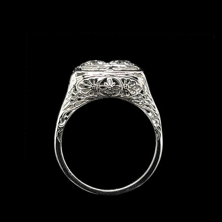 Art Deco .50ct. T.W. Diamond Antique Engagement - Fashion Ring 18K White Gold - J42689