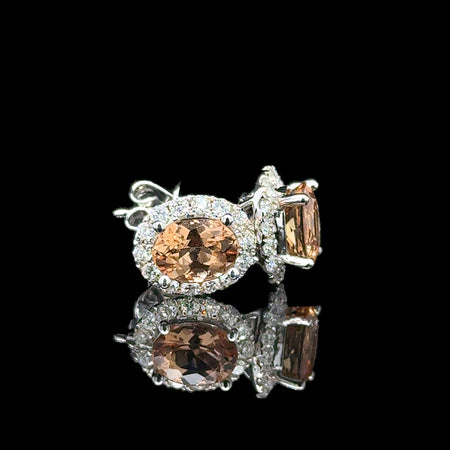 2.00ct. T.W. Topaz & .62ct. T.W. Diamond Estate Earrings White Gold - J42694