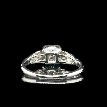 Art Deco .50ct. Diamond Antique Engagement - Fashion Ring 18K White Gold - J42696